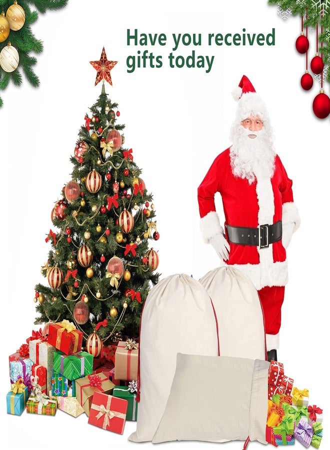 Inspireyee 6 Pack Large Christmas Bag Santa Sacks Xmas Canvas Cotton Xmas Sack Stocking with Drawstrings (Pattern 7, 19.5 X 27.5) - Image 3